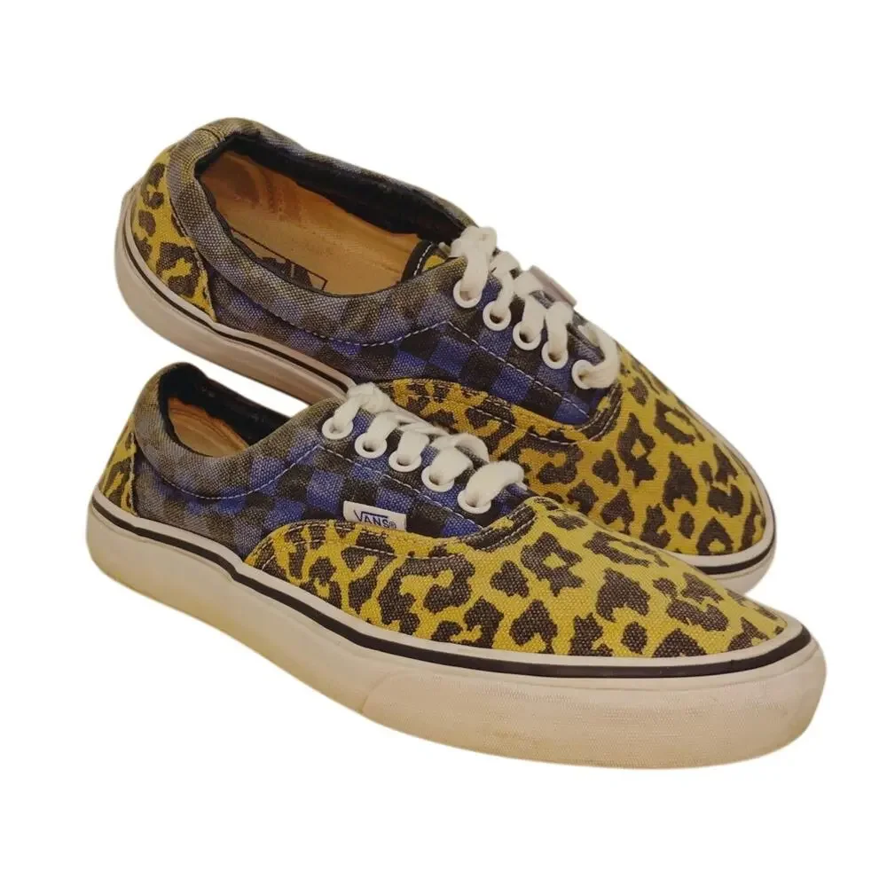 VANS Era Leopard Print Vintage Sneakers - Women's Size 8.5
